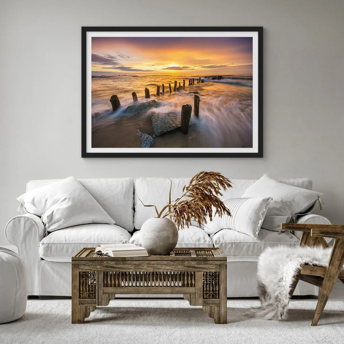 Pôster com moldura preta - A beleza crua do Mar Báltico - 70x50 cm