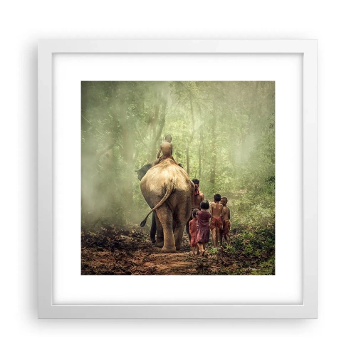 Pôster em moldura branca - Novo Livro da Selva - 30x30 cm