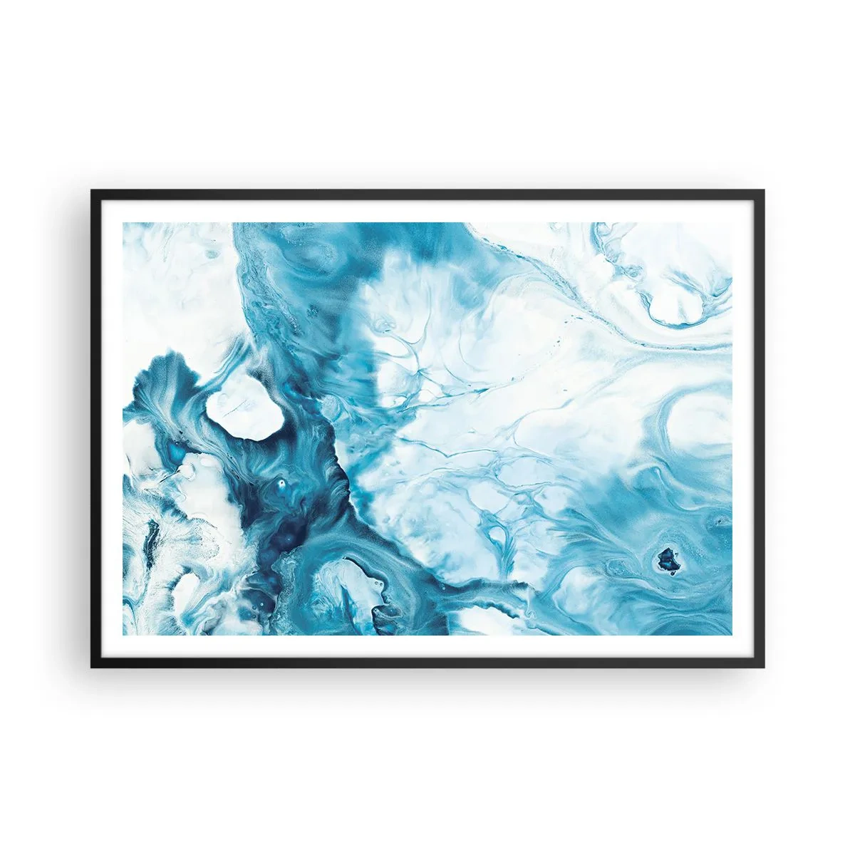 Pôster com moldura preta - Concerto Azul - 100x70 cm