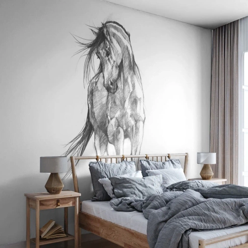 Papel de Parede Premium Canvas - Num trote gracioso - Cavalo, Gráficos, Animais - 300x210 cm