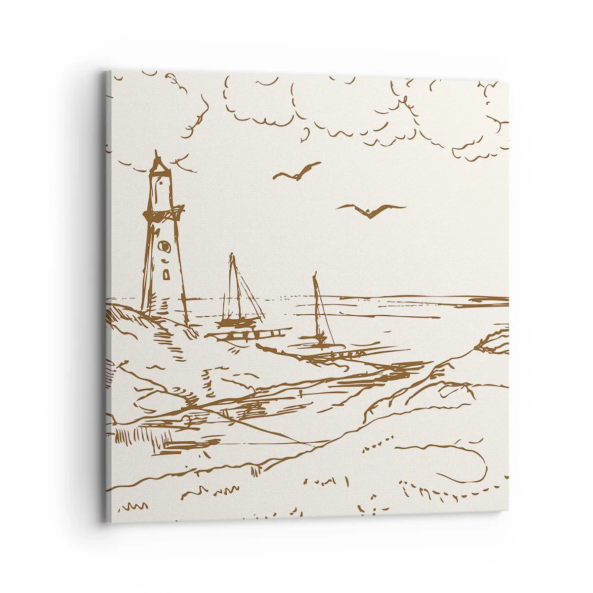 Quadro em tela - Esboço das memórias do verão - 70x70 cm