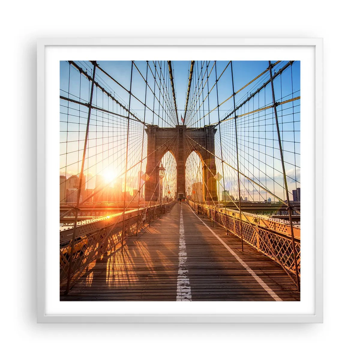 Pôster em moldura branca - Na Ponte Dourada - 60x60 cm