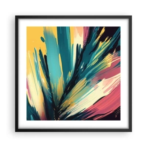Pôster com moldura preta - Composição – uma explosão de alegria - 50x50 cm