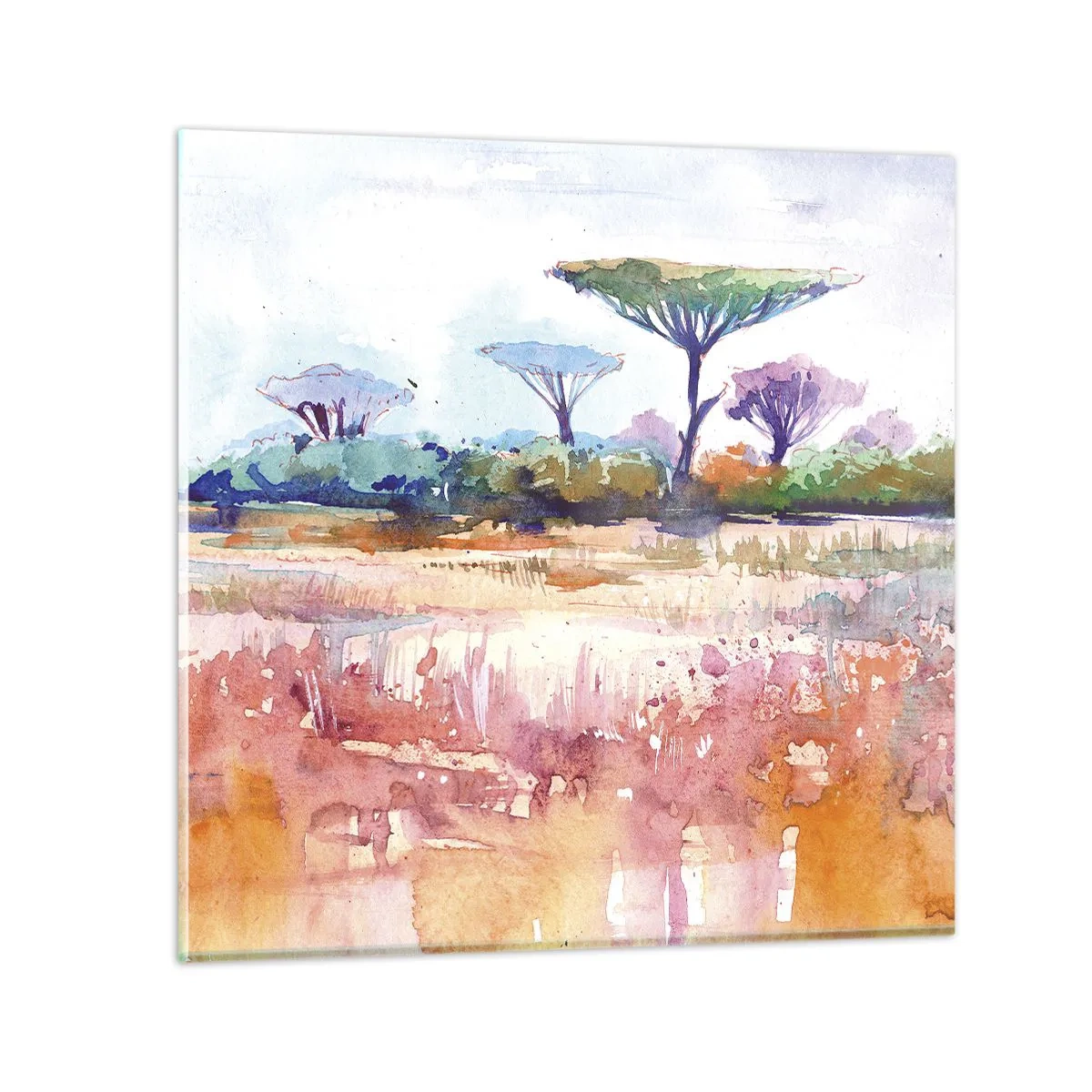 Quadro em vidro - Cores da savana - 30x30 cm