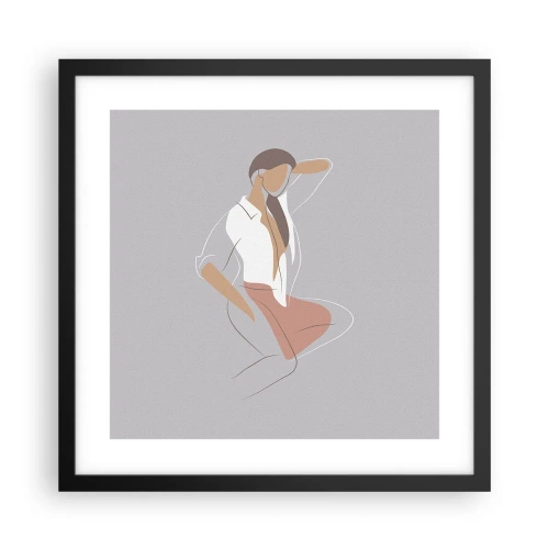 Pôster com moldura preta - O esboço do encanto - 40x40 cm