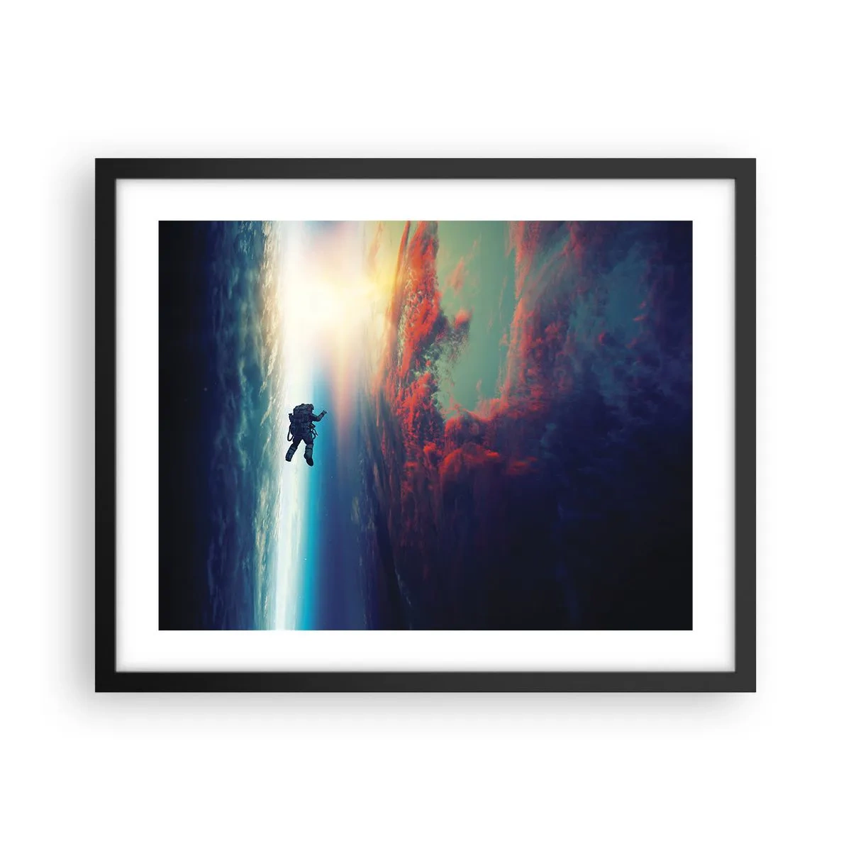 Pôster com moldura preta - Enfrentando o universo - 50x40 cm