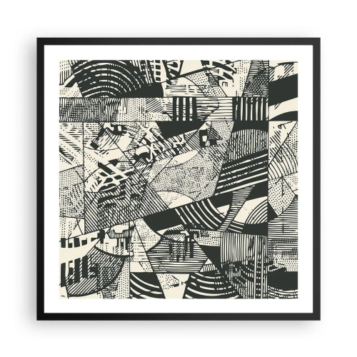 Pôster com moldura preta - A dinâmica do presente - 60x60 cm