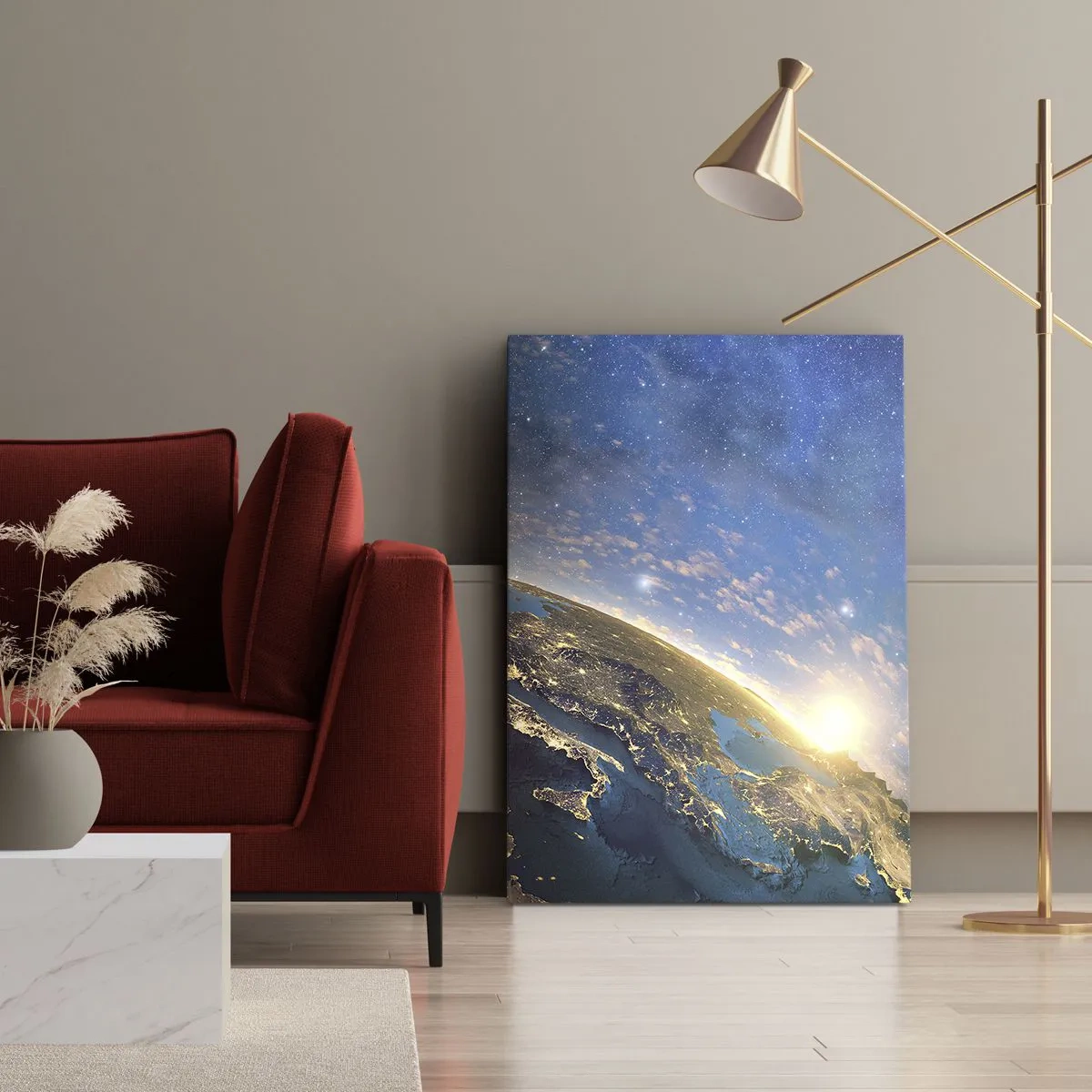 Quadro em tela - Vamos olhar para nós mesmos à distância - 65x120 cm