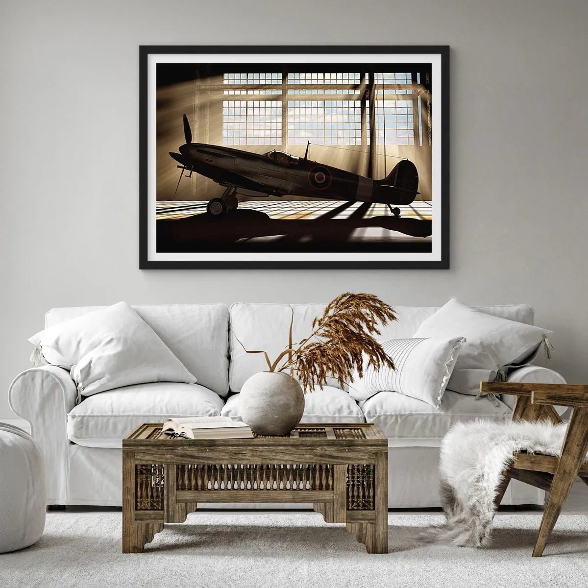 Pôster com moldura preta - Descanso do guerreiro - 100x70 cm