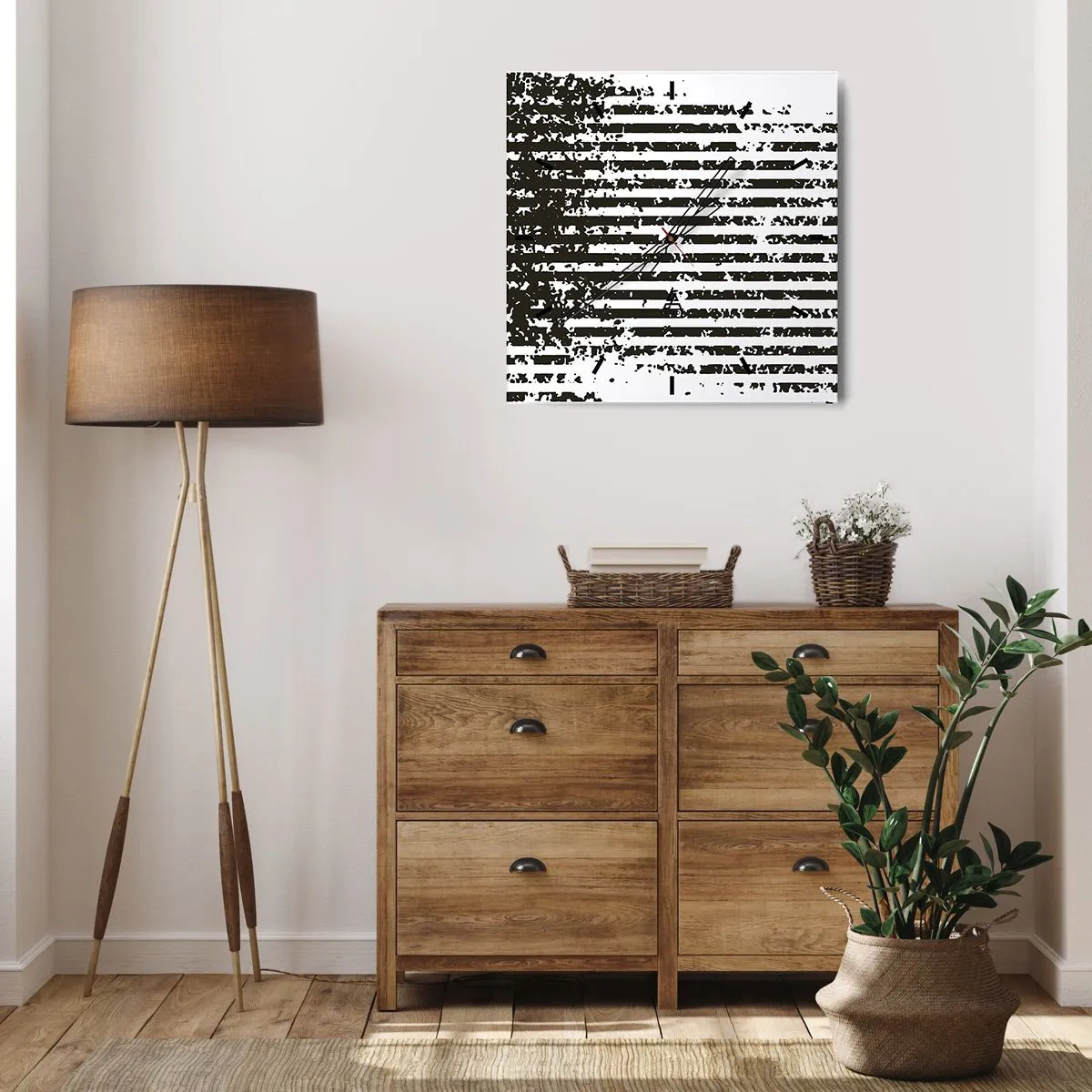 Relógio de parede - Relógio em vidro - Ritmo e ruído - 40x40 cm