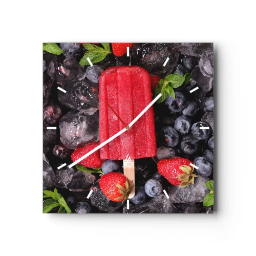 Relógio de parede - Relógio em vidro - O sabor de um verão quente - 40x40 cm