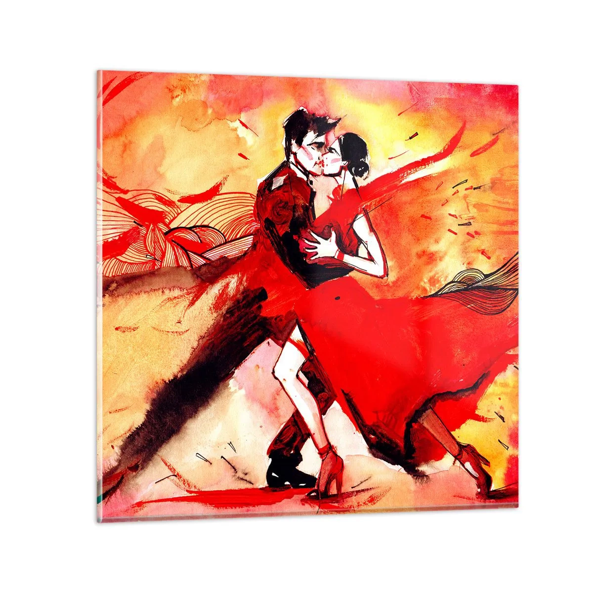 Quadro em vidro - O ritmo roxo da paixão - 30x30 cm