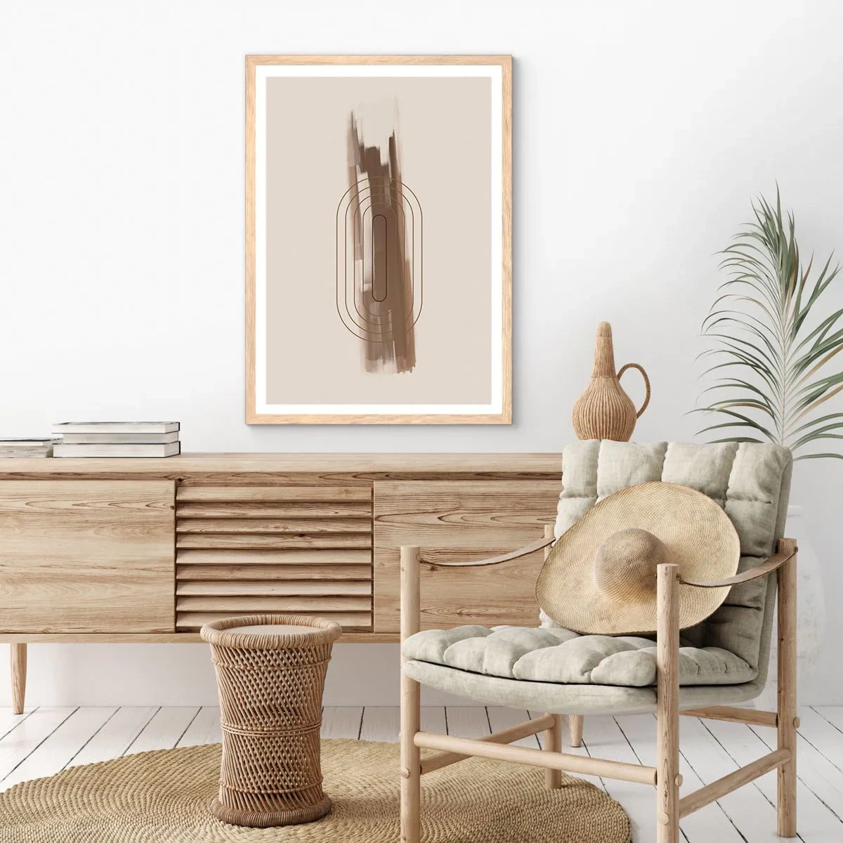 Pôster com moldura de carvalho claro - Um sopro de cinza - 70x100 cm