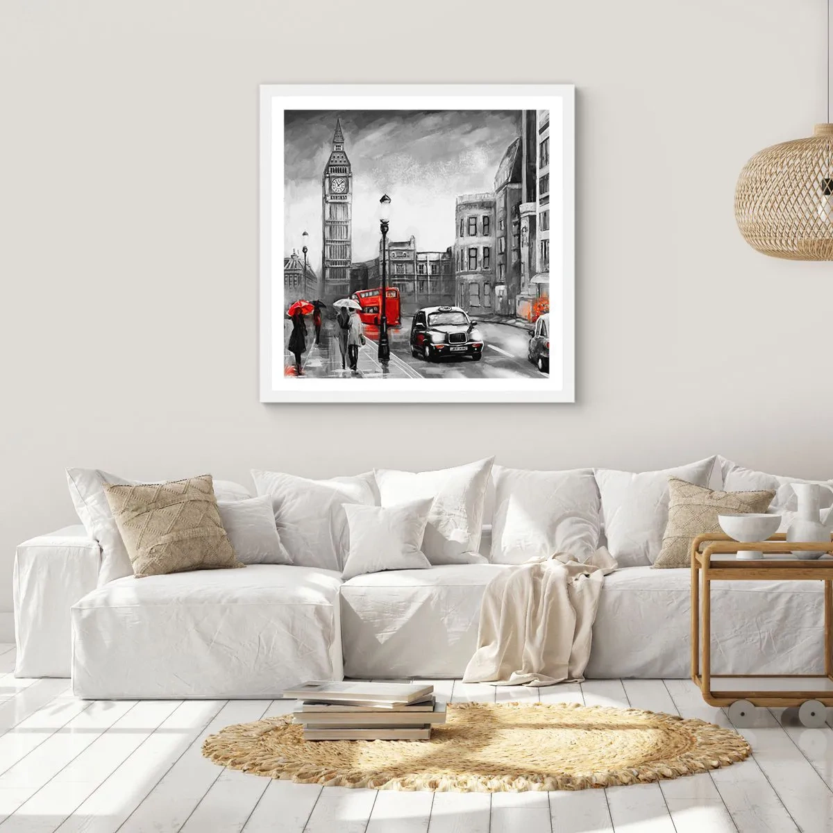 Pôster em moldura branca - Não é uma cidade cinzenta - 60x60 cm