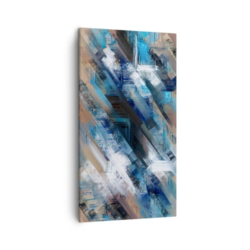 Quadro em tela - Numa diagonal azul - 45x80 cm