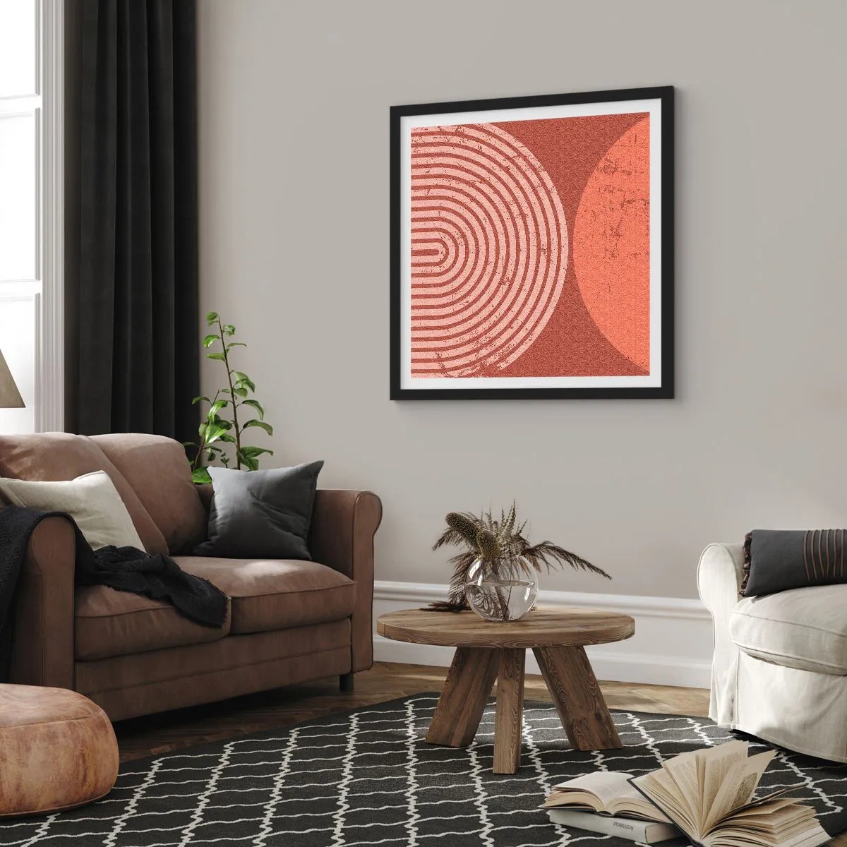 Pôster com moldura preta - Relacionamento próximo - 50x50 cm