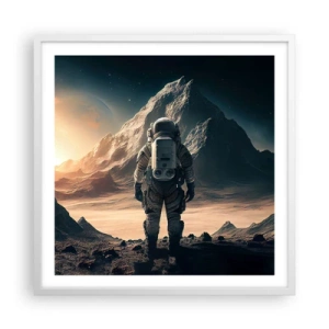 Pôster em moldura branca - Novo desafio - 60x60 cm