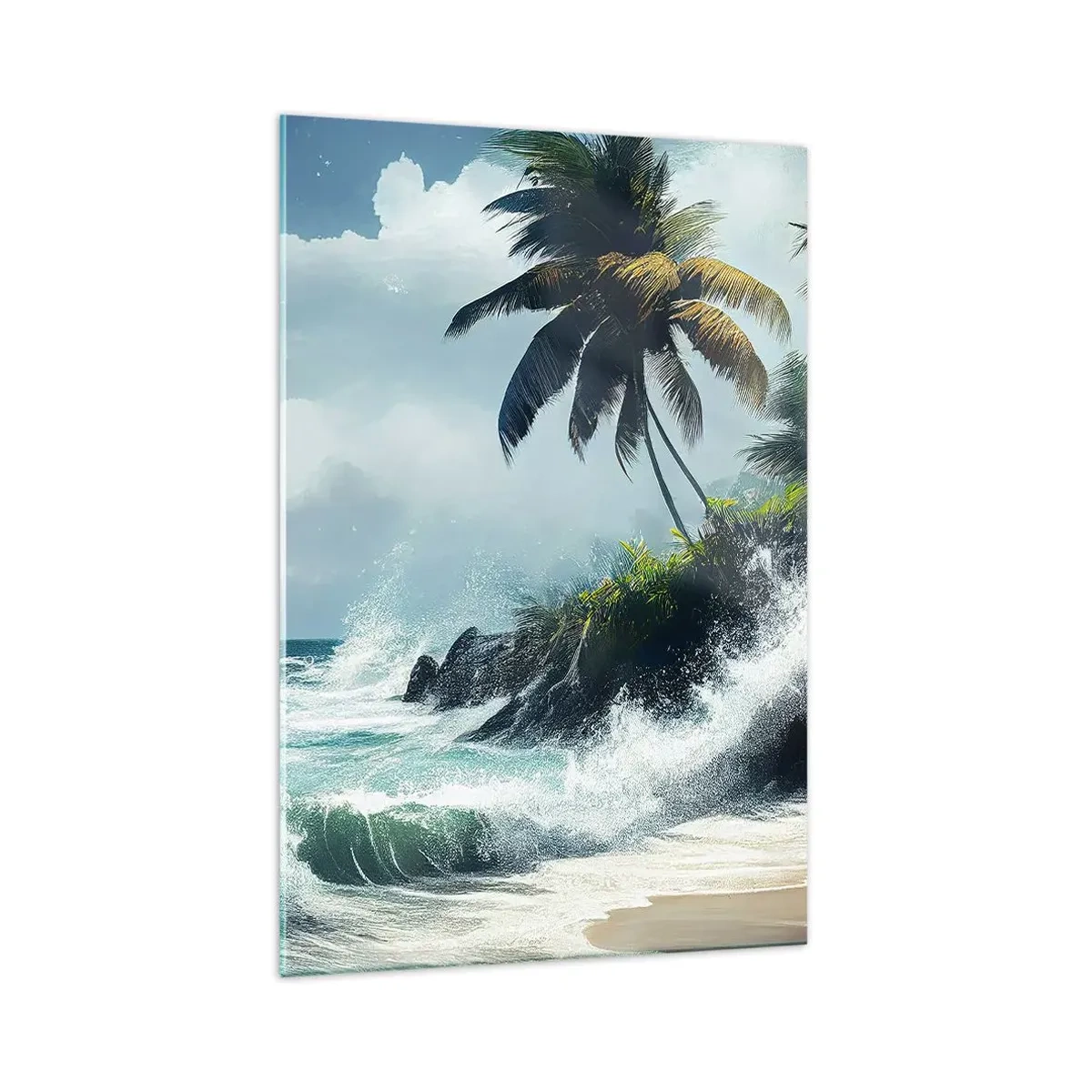 Quadro em vidro - Em uma costa tropical - 70x100 cm