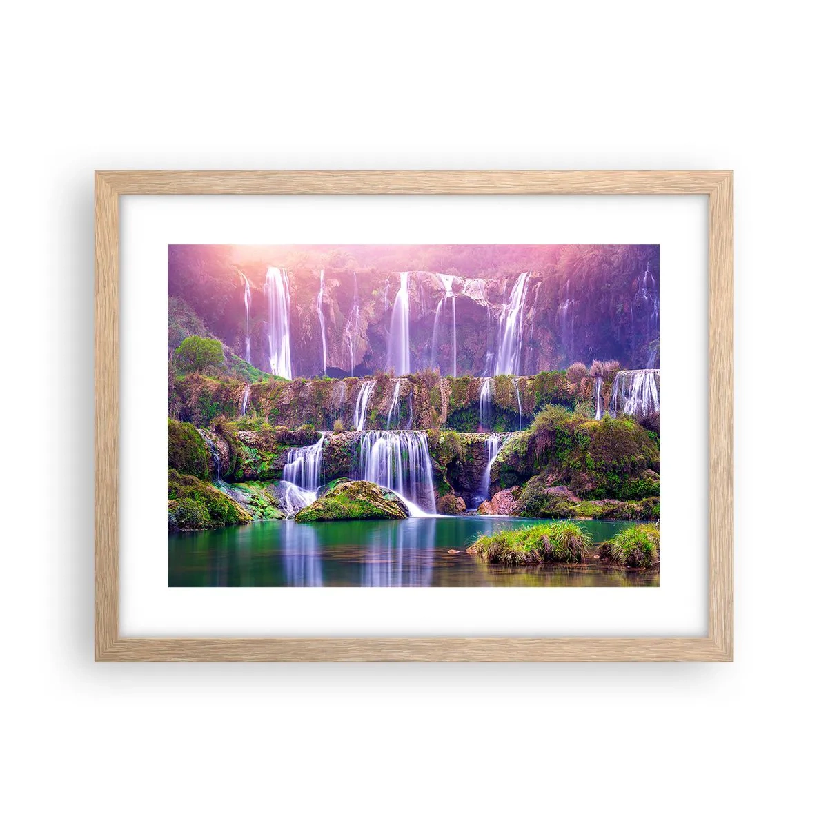 Pôster com moldura de carvalho claro - Escadas para o céu - 40x30 cm