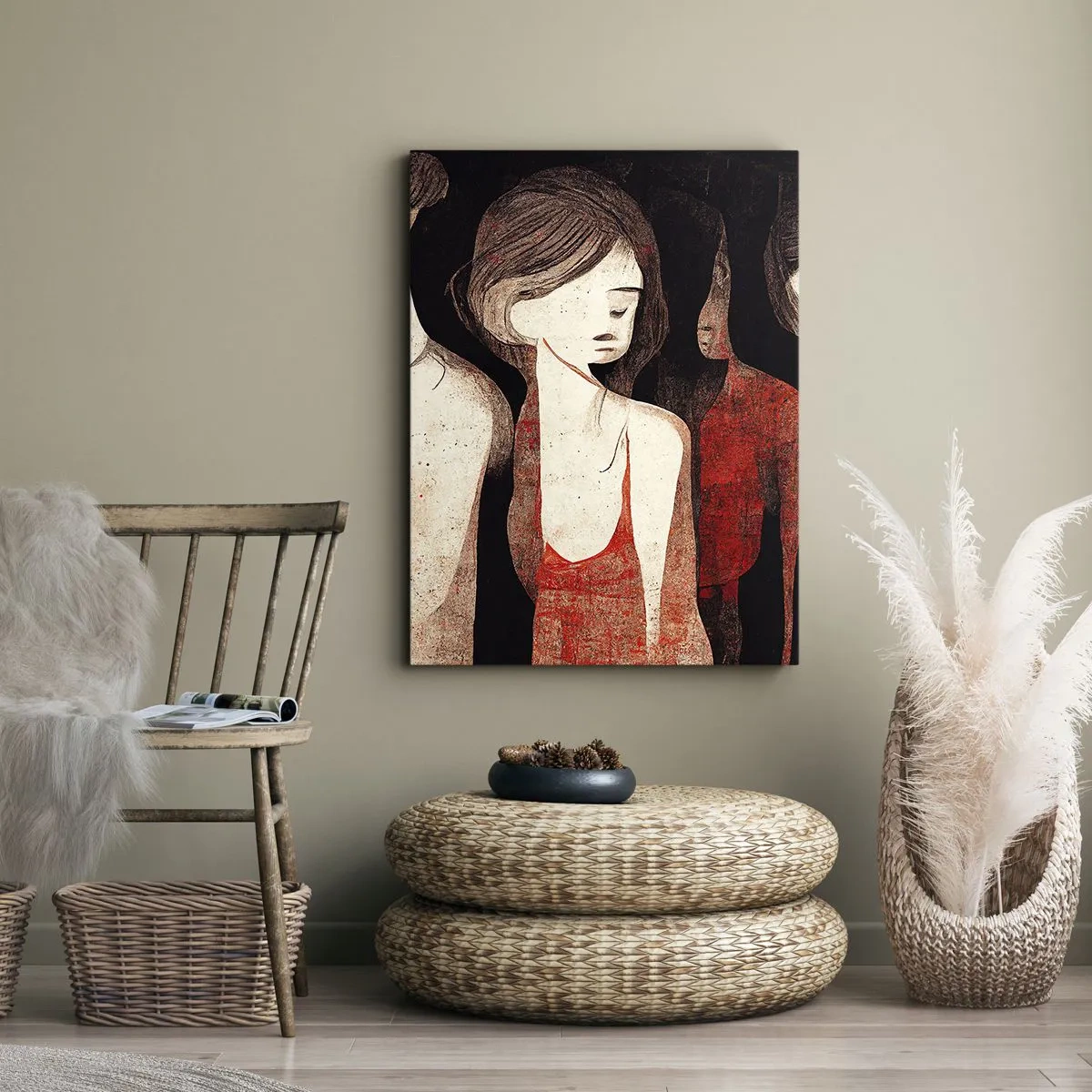 Quadro em tela - Madonas das trevas - 45x80 cm