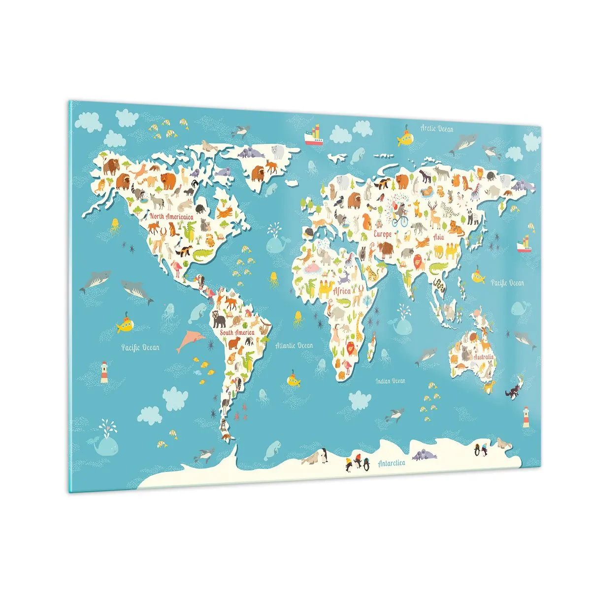 Quadro em vidro - Nós amamos o mundo inteiro - 100x70 cm