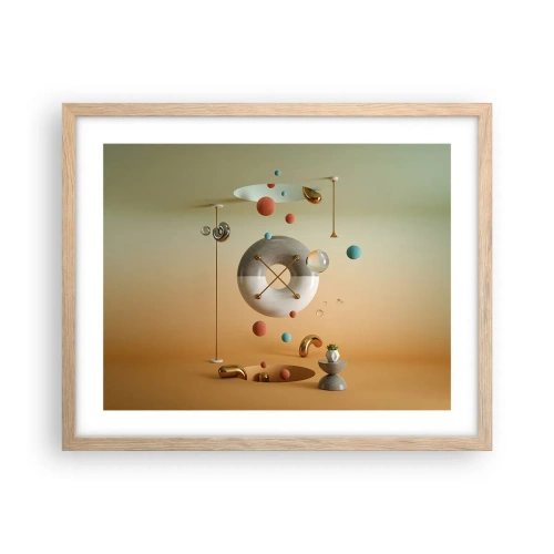 Pôster com moldura de carvalho claro - Nada pode acontecer - 50x40 cm