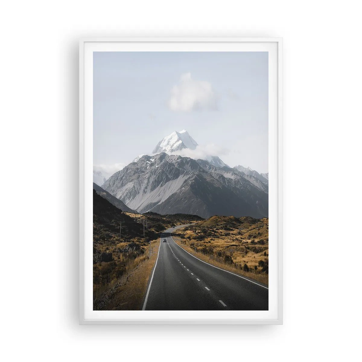 Pôster em moldura branca - O caminho para o coração das montanhas - 70x100 cm