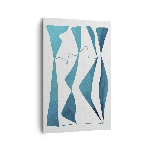 Quadro em tela - Abstração: composto turquesa - 80x120 cm