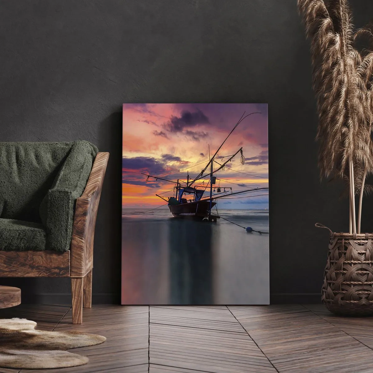 Quadro em tela - Noite exótica - 65x120 cm