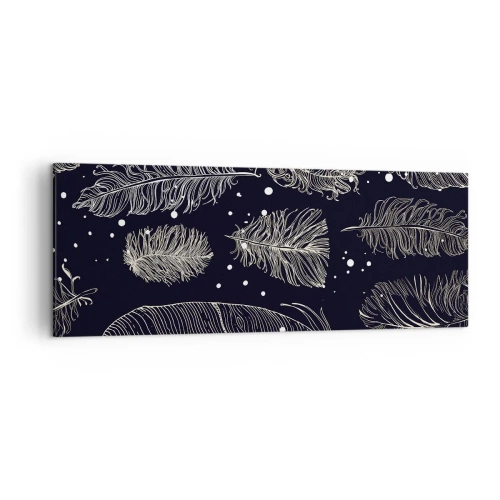 Quadro em tela - Rendas de penas - 140x50 cm