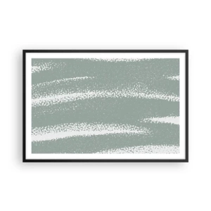 Pôster com moldura preta - Abstração em um clima de inverno - 91x61 cm