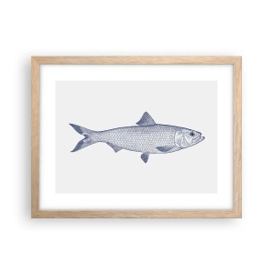 Pôster com moldura de carvalho claro - Saudações dos mares do norte - 40x30 cm