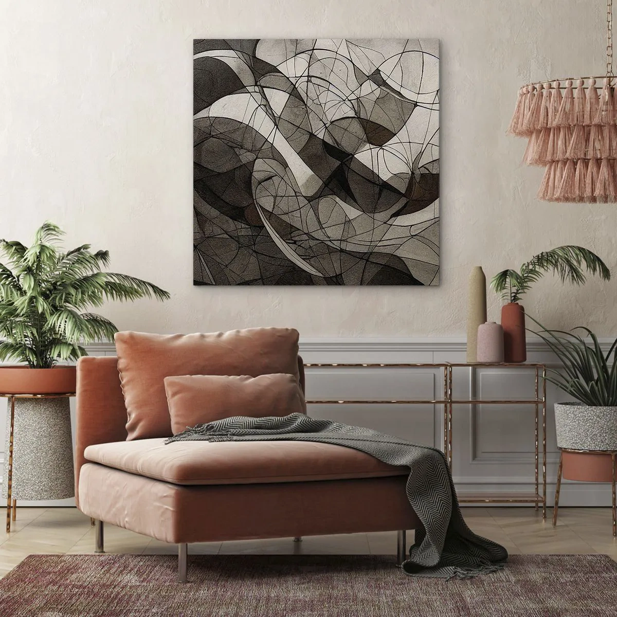 Quadro em tela - Circulação das cores da terra - 40x40 cm