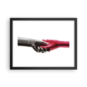 Pôster com moldura preta - Juntos, mas diferentes - 40x30 cm