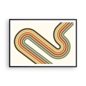 Pôster com moldura preta - Ziguezague para o destino - 100x70 cm