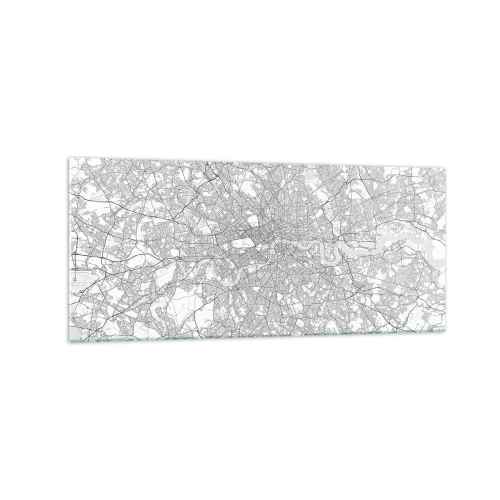 Quadro em vidro - Mapa do labirinto de Londres - 120x50 cm