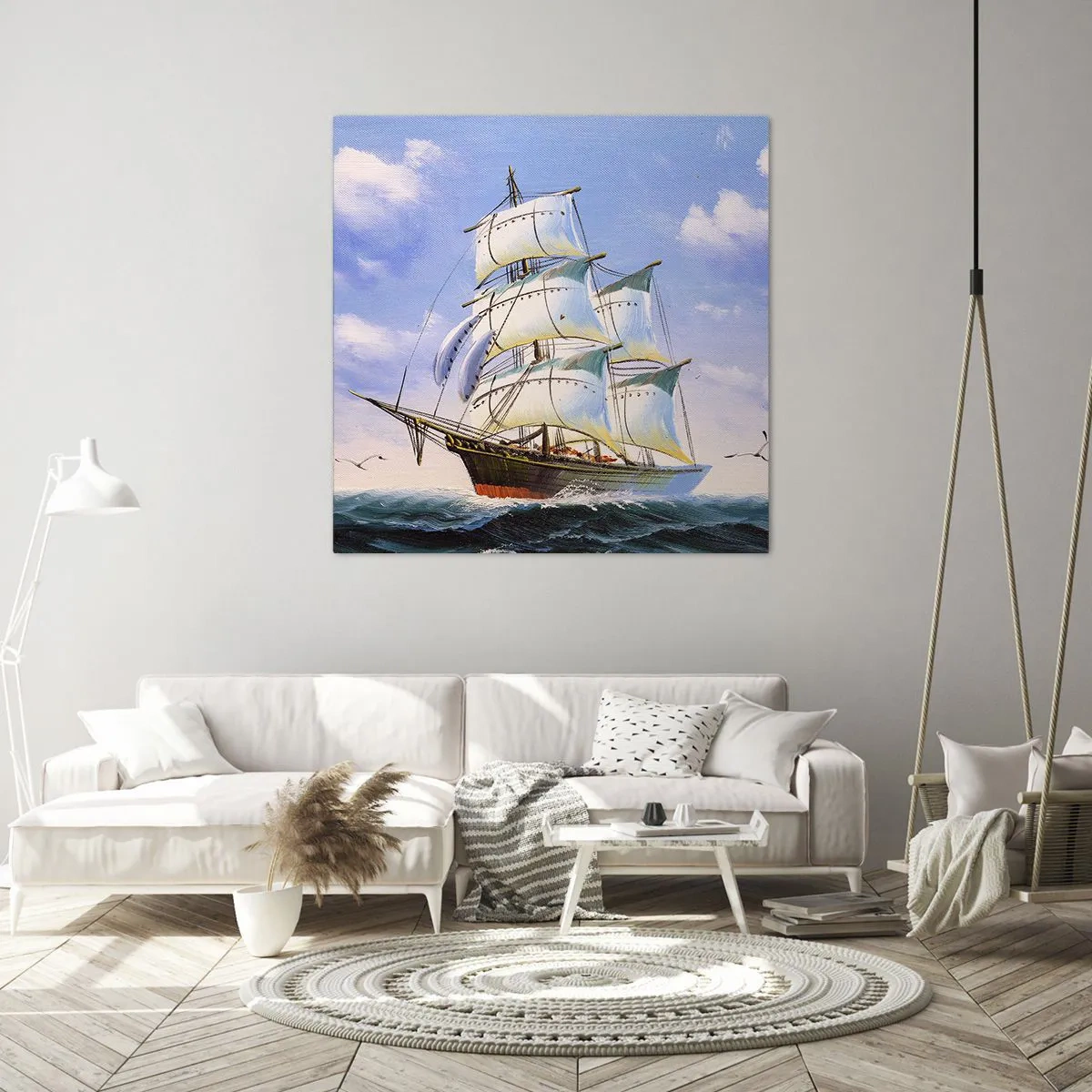 Quadro em tela - Orgulhosamente com o vento - 60x60 cm