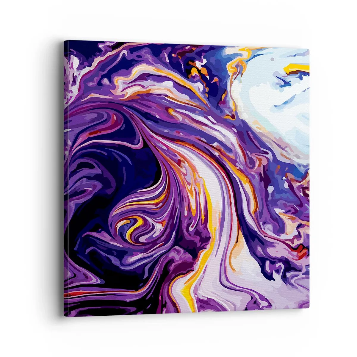 Quadro em tela - Onde o espaço se dobra em roxo - 40x40 cm