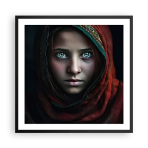 Pôster com moldura preta - Princesa oriental - 60x60 cm