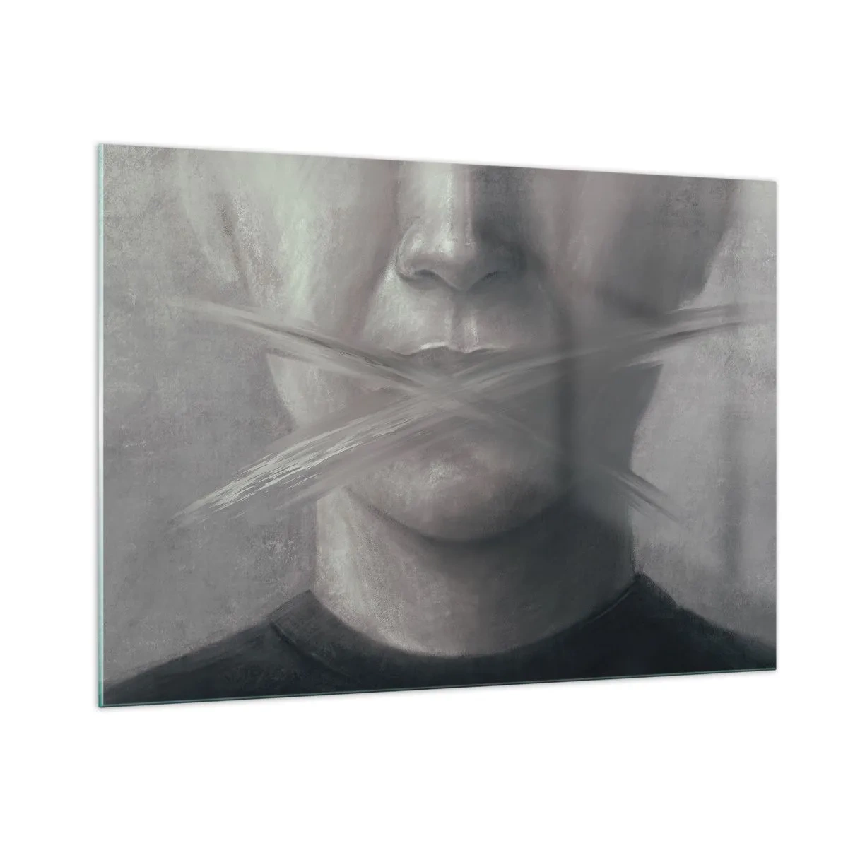 Quadro em vidro - Nem uma palavra - 100x70 cm