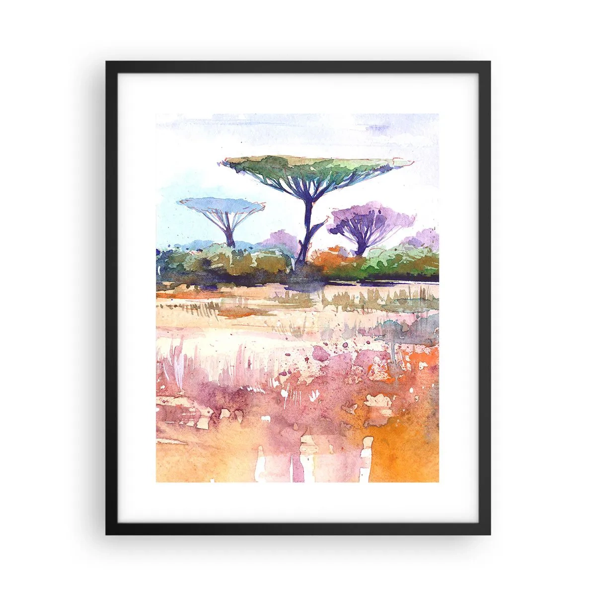 Pôster com moldura preta - Cores da savana - 40x50 cm