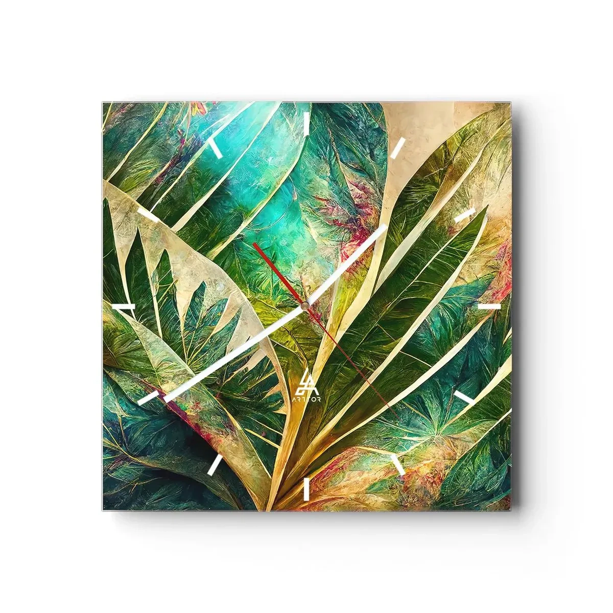 Relógio de parede - Relógio em vidro - As cores dos trópicos - 30x30 cm