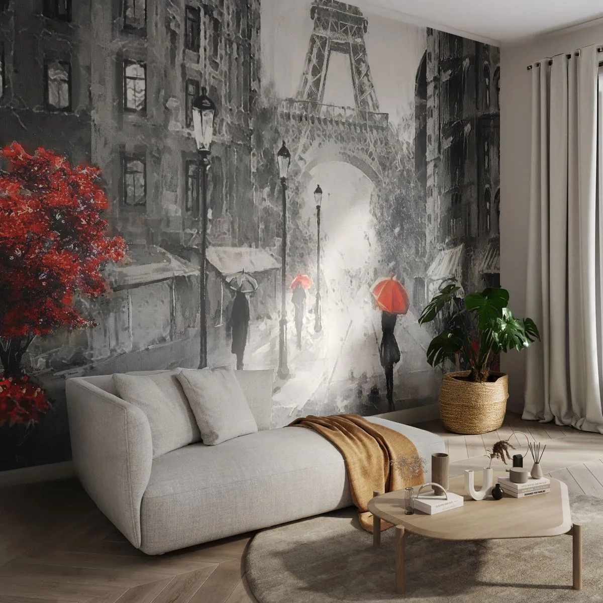Papel de Parede Standard Eco - Todos os caminhos levam a ela - Cidade, Paris, Torre Eiffel - 200x140 cm