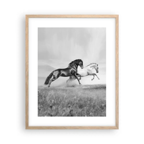 Pôster com moldura de carvalho claro - Anjos e demônios - 40x50 cm