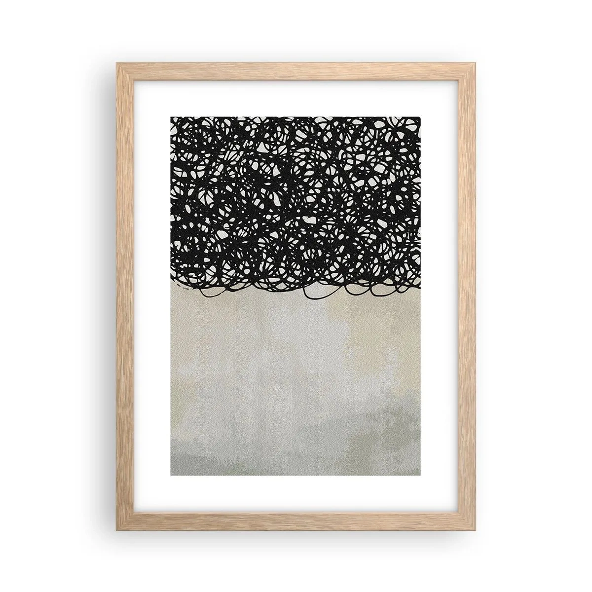 Pôster com moldura de carvalho claro - Abstração turbulenta - 30x40 cm