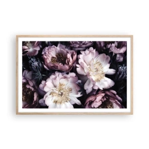 Pôster com moldura de carvalho claro - Bouquet à moda antiga - 91x61 cm