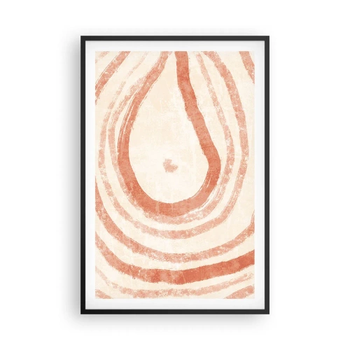 Pôster com moldura preta - Círculos de coral – composição - 61x91 cm