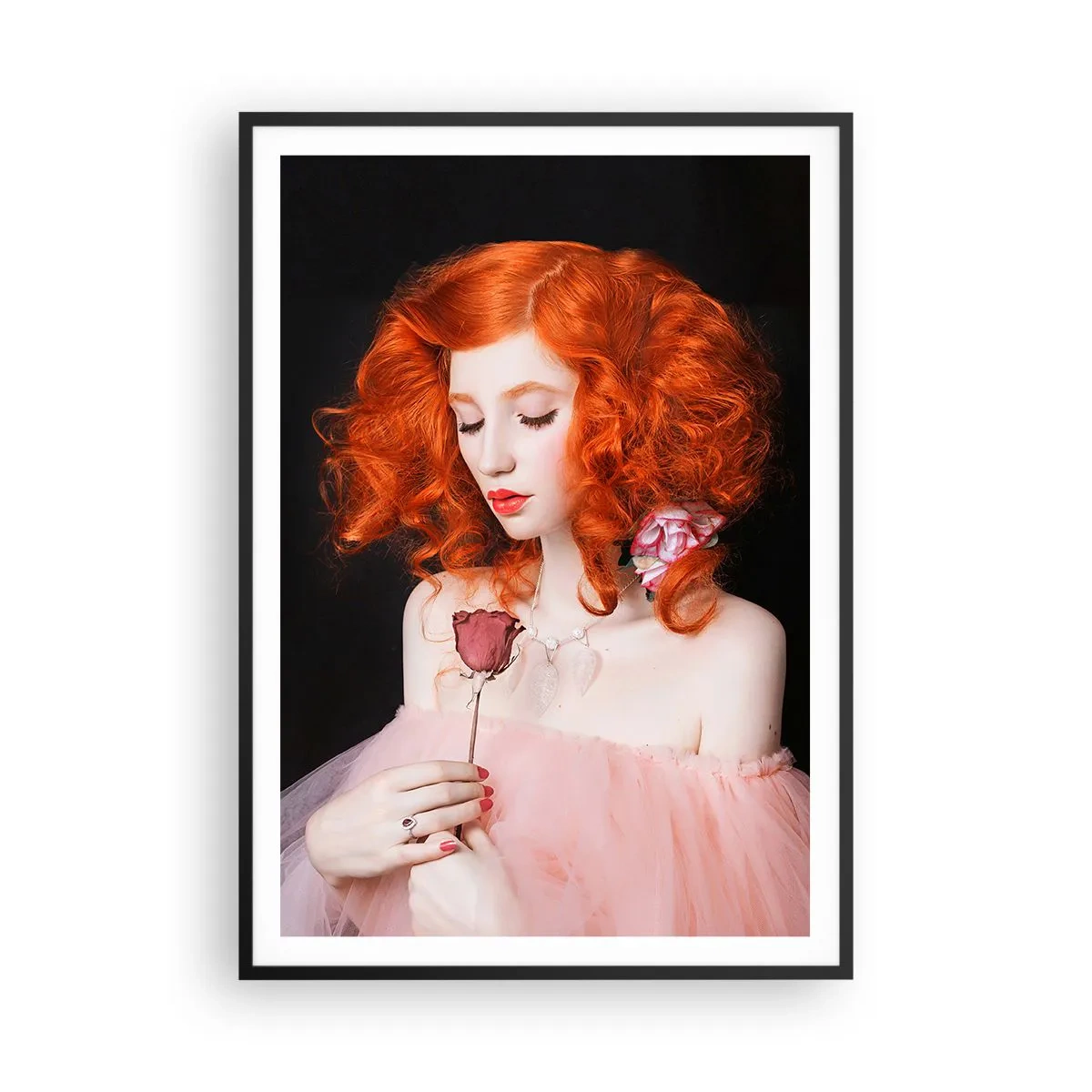 Pôster com moldura preta - Em estilo barroco - 70x100 cm