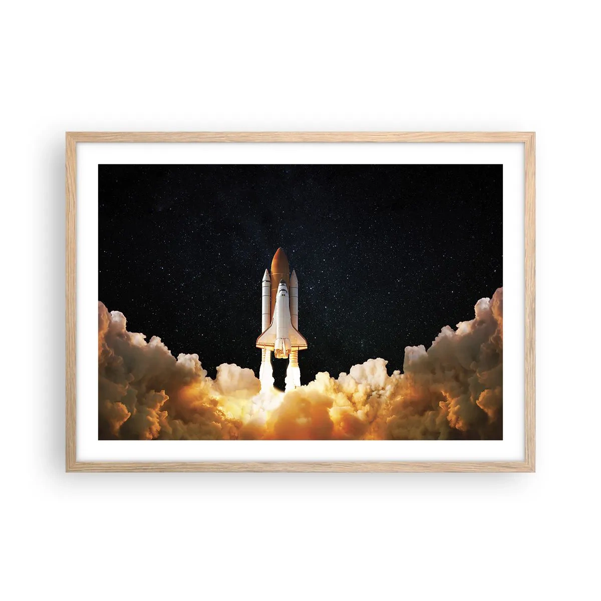 Pôster com moldura de carvalho claro - Ad astra! - 70x50 cm