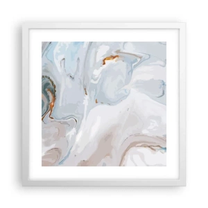 Pôster em moldura branca - Branco elevado - 40x40 cm